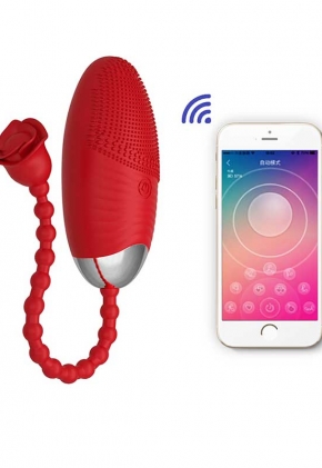 Telefon Kontroll Yumurta Vibratr Krmz
